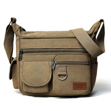 marco polo 口袋帆布斜背包 MP4036, 米色