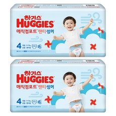 하기스 매직컴포트썸머 팬티형 기저귀 남여공용, 4단계, 104매