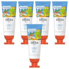 알비스 일사오공 고불소 충치케어 블루베리향 어린이치약, 75g, 5개