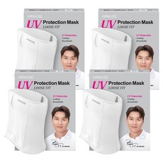 에어뮤즈 자외선 차단 마스크 루즈핏 L, 화이트, 4개, 1개입