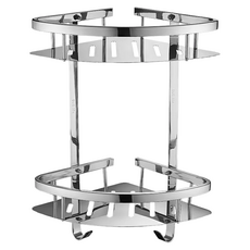 新錸家居 304不鏽鋼雙層三角置物架 打洞 帶勾A款, 1個, 不鏽鋼色