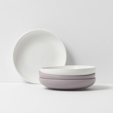 BOWLBOWL 復古系列甜點碗, 牛奶白 + 薰衣草紫, 4個