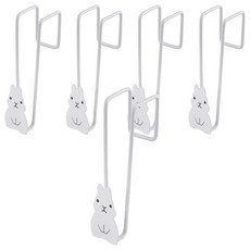 兔子造型廚櫃掛勾 單鉤 103g, 白色, 5個