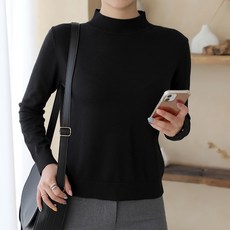 BBAEBBAE 女款保暖基本款半高領針織T恤