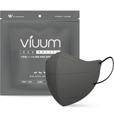 viuum 에코 브리즈 새부리형 마스크 대형 KF94, 25개입, 1개, 그레이