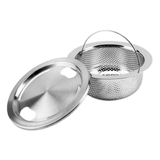 Kitchen Meister 水槽排水口濾網 + 蓋子 B款組合, 銀色, 1套