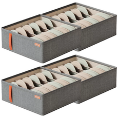 小麥購物 抽屜分隔收納盒 6格 C189 159g, 淺灰色, 4個