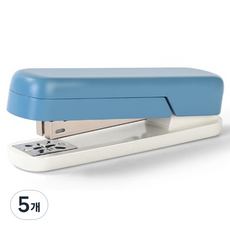deLi 得力 雙色粉彩360度旋轉圓頭釘書機 33號針 TA304, 藍色, 5個