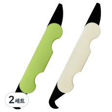 DADA 不易割手多用途安全開箱快遞美工刀 2件組, 2套, 象牙白 + 綠色