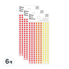 Petit Office Point 圓形標籤貼紙 OPM-R306A 6入, 混合色, 6個