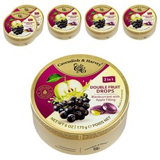 캐빈디쉬앤하비 더블프룻 블랙커런트맛 캔디 사과맛필링, 175g, 6개