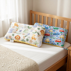 100%純棉可水洗兒童枕頭 2個, 小夥伴+卡通汽車