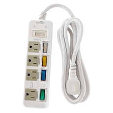 Qonnect QN5開4插3P延長線, 1.8m, 延長線 白色, 1條