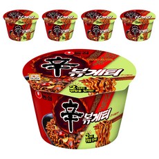 농심 신볶게티 큰사발면 107g, 5개
