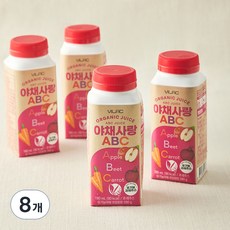 비락 유기농 야채사랑ABC, 180ml, 8개