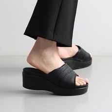 dangolunni 女款 Mirage 抓皺細節柔軟厚底拖鞋 6cm