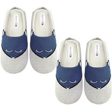 小鼠格紋室內鞋 2雙, 灰色, 1組