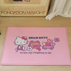 HELLO KITTY 玩具列車圖案地墊, 粉色