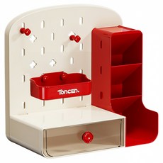 ToncEn. 洞洞板文具小物分類收納盒, 1個, 紅色