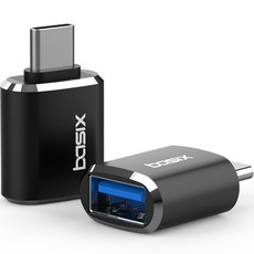 basix Type C轉USB 3.0轉OTG轉接頭 A30 2入, 金屬黑
