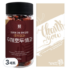견과공장 오븐에 구운 수제 호두정과 답례품 140g + 선물포장 세트, 3세트