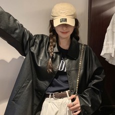 앤드스타일 여성용 샐리 스톰 레더하프 카라 자켓 263215