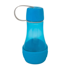 Petmate Replendish 寵物旅行用水壺 + 碗 配有水壺蓋可當小碗 非常適合旅行外出使用, 藍色, 1組