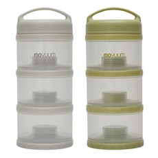 모윰 분유케이스 3단, 클라우드화이트, 모스그린, 1세트