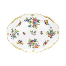 Herend 퀸 빅토리아 오리지널 오발 플레이트, 혼합색상, 1개