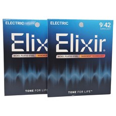 Elixir 電吉他 Nanoweb 超輕 09-42 電吉他弦, 2個