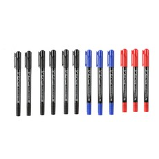 Touch mark Dasababa 雙面油性麥克筆 黑色 6支 + 紅色 3支 + 藍色 3支 套組, 1套, 3色