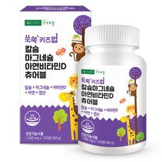 건국유업 유아용 쑥쑥 키즈업 칼슘 마그네슘 아연 비타민D 츄어블 180g, 120정, 1개