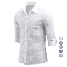 DAKUANG 男款亞麻7分袖襯衫 C06D14_ss2098