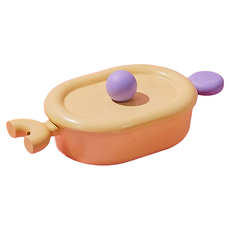 NEOFLAM 台灣原廠公司貨 Better Finger系列 淺湯鍋, 24cm, 橘黃色, 1個