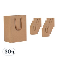 위플랩 크라프트 쇼핑백 토트백 17 x 8 x 18 cm, 30개