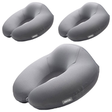 킨톤 여행용 U자 통풍 메모리폼 목쿠션 3p, 그레이