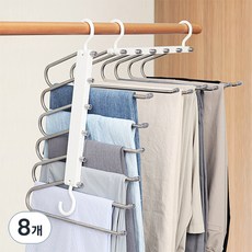 조은리빙 6단 접이식 바지걸이, 화이트, 8개