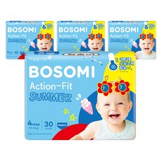 보솜이 액션핏 썸머 팬티형 기저귀 공용, 120매, 대형(L)