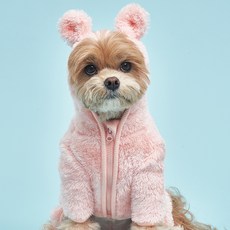 도그아이 반려동물 곰 후드 올인원, 핑크, 1개