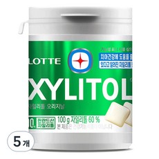 롯데자일리톨 껌 오리지날 용기, 100g, 5개