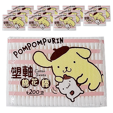 布丁狗 紙軸棉花棒, 200支, 12包