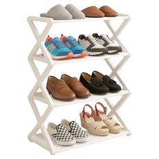 J-HOME 4層鞋櫃整理架層架, 1個, 白色