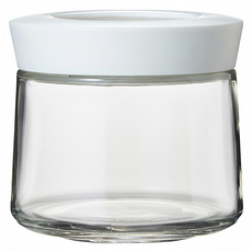 ASVEL 玻璃密封保鮮罐 密封膠條設計 透明設計 可穩固堆疊, 330ml, 1個