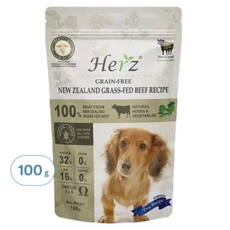 Herz 赫緻 乾飼料 輕巧包, 無穀紐西蘭草飼牛, 100g, 1包