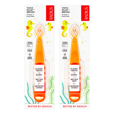 RADIUS 雷迪兒 Tooths Plus 3階段 幼兒牙刷, 橘色 + 桃色, 1入, 2個