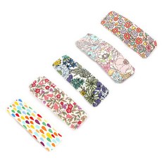 Arang rorang 歐風花紋長方形按扣髮夾 5入組合