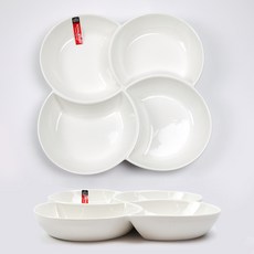 Royal Boden 幸運草分隔盤, 白色, 2個