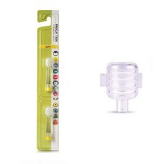 MEGA TEN 兒童電動牙刷基本款替換刷頭 2入+刷頭防塵蓋, 單品, 1組