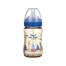 KU.KU Duckbill 酷咕鴨 樂遊倫敦PPSU寬口奶瓶, 魅力藍, 260ml, 1個