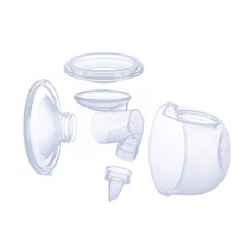 Supermama Air 穿戴式電動吸乳器配件組, 軟矽膠配件, 27mm矽膠罩, 集乳罩, 吸力杯, 單向鴨嘴閥, 防回流保護套, 1組, 透明